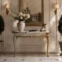 marble top console in Italian Panda Marble - Image 2