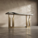 marble table console in Italian Panda Marble - Image 1