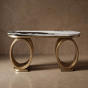 Console table with Marble in Italian Panda Marble - Image 1