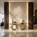 Console table with Marble in Italian Panda Marble - Image 2