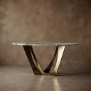 Marble top console table in Italian Panda Marble - Image 1