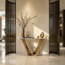 Marble top console table in Italian Panda Marble - Image 2