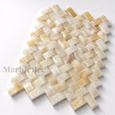 honed marble mosaic tile in Yellow Onyx - Image 5