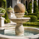 Floating ball marble fountain in Yellow granite - Image 2