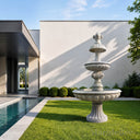 tiered waterfall fountain in Gray granite - Image 7