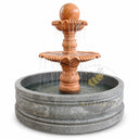 exterior water fountain in Sunset red + gray granite - Image 7