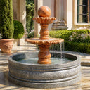 exterior water fountain in Sunset red + gray granite - Image 2