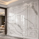 Ornamental Marble Wainscoting in Arabescato Corchia Marble - Image 5