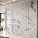 Ornamental Marble Wainscoting in Arabescato Corchia Marble - Image 4