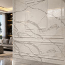 Ornamental Marble Wainscoting in Arabescato Corchia Marble - Image 5