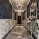 Carved Marble Wainscoting in Arabescato Corchia Marble - Image 2