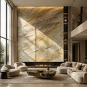 bookmatched marble slab in Aquarela Gold Quartzite - Image 4