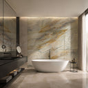 bookmatched marble slab in Aquarela Gold Quartzite - Image 2