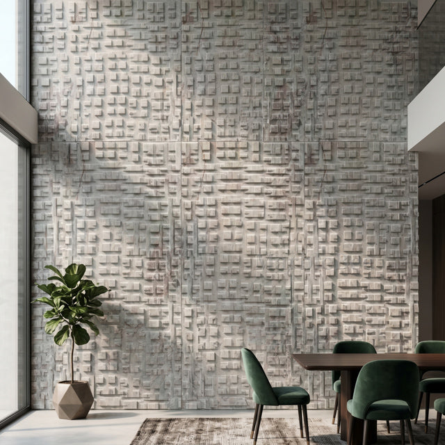 Marble Wall Cladding | 3D Geometric Blocks Relief Panel – Marblebee