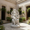 Lalitasana Marble statue of Lord Ganesha