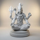 Large marble statue of Lord Shiva meditative pose