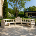 stone garden bench in White marble - Image 2