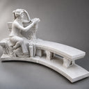 Garden memorial bench in White marble - Image 1