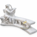 Garden memorial bench in White marble - Image 4