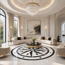 waterjet medallion in marble - Image 2