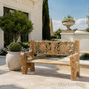 marble garden bench in Sunset red - Image 5
