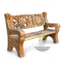 marble garden bench in Sunset red - Image 3