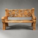 marble garden bench in Sunset red - Image 1