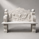 stone bench outdoor in White marble - Image 1