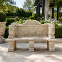 Exterior bench in Classic beige limestone - Image 5