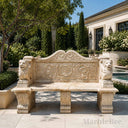Exterior bench in Classic beige limestone - Image 2