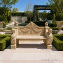 Garden Limestone bench in Classic beige limestone - Image 5