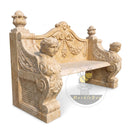 Garden Limestone bench in Classic beige limestone - Image 3