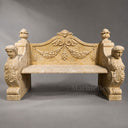 Garden Limestone bench in Classic beige limestone - Image 1