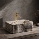 Natural stone basin in Calacatta Crema Viola - Image 3