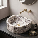 Marble washbasin in Calacatta Crema Viola - Image 3