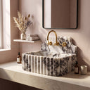 Natural stone basin in Calacatta Crema Viola - Image 2