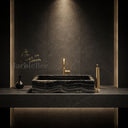 Marble washbasin in Ancient wood grain marble - Image 2