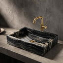 Marble washbasin in Ancient wood grain marble - Image 3