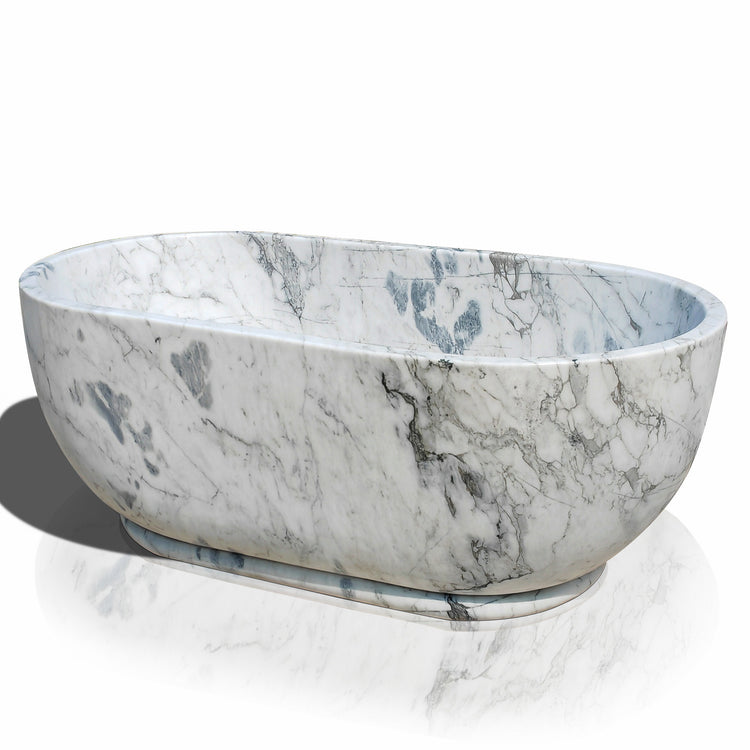 Stone bathtub Custom-Made Oval shape Natural stone Soaking Tub