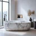 Marblebee Marble bathtub Arabescato White Marble