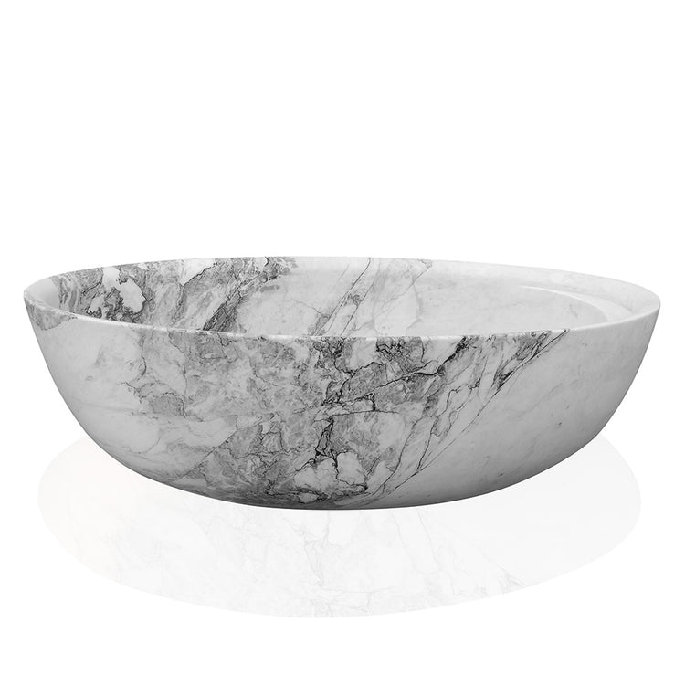 Marblebee White marble tubs with Blue Patterns Unique Hand-Carved Marble Bath