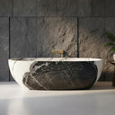 Designer Bathtub | Panda White Marble Tub 70.87" Long