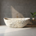 Luxury Bathtub | Calacatta Imperiale Stone Free-standing Carved 70.87" Long