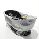 Marble bathtub | striking black veining | Length 70.87" | Panda White