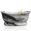 Marble bathtub | striking black veining | Length 70.87" | Panda White