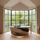 Marble bathtub | Oval freestanding design | 71 Inch Length | Panda White