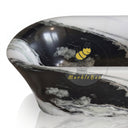 Marble bathtub | Oval freestanding design | 71 Inch Length | Panda White