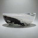 Stone tub | Dramatic veined rim | 70.87 Inch Length | Panda White