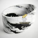 Stone bathtub | Bold Veined Oval | 65 Inch Length | Panda White Marble
