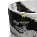Marble tub | Bold veined round | 59 Inch Width | Panda White